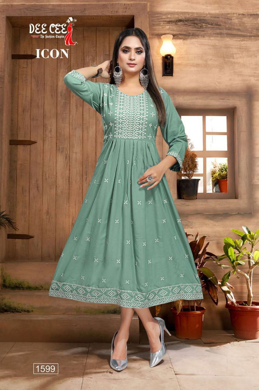 Deecee Icon Rayon Printed Regular Wear Designer Kurti Collection
